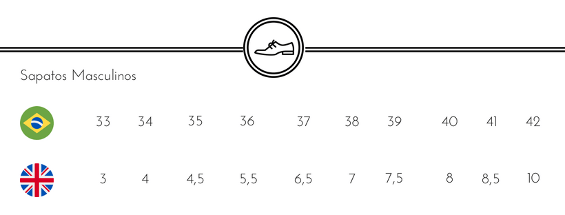 Tabela de best sale numeração calçados